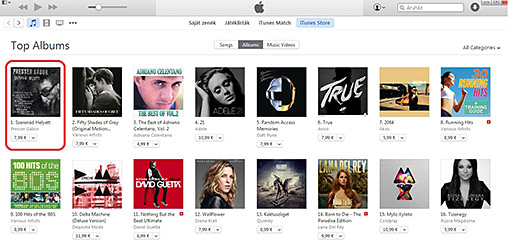 A Szeren�d helyett album az&nbsp;els� az&nbsp;iTunes-toplist�n